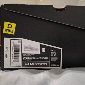 NEW Under Armour Charged Assert 10 Women’s Running Shoes Grey Size 10W (Wide)